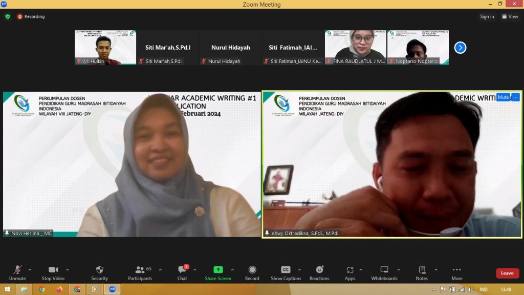 Perkuat Skills Menulis, PD PGMI Korwil VIII Jateng-DIY Gelar Webinar Academic Writing
