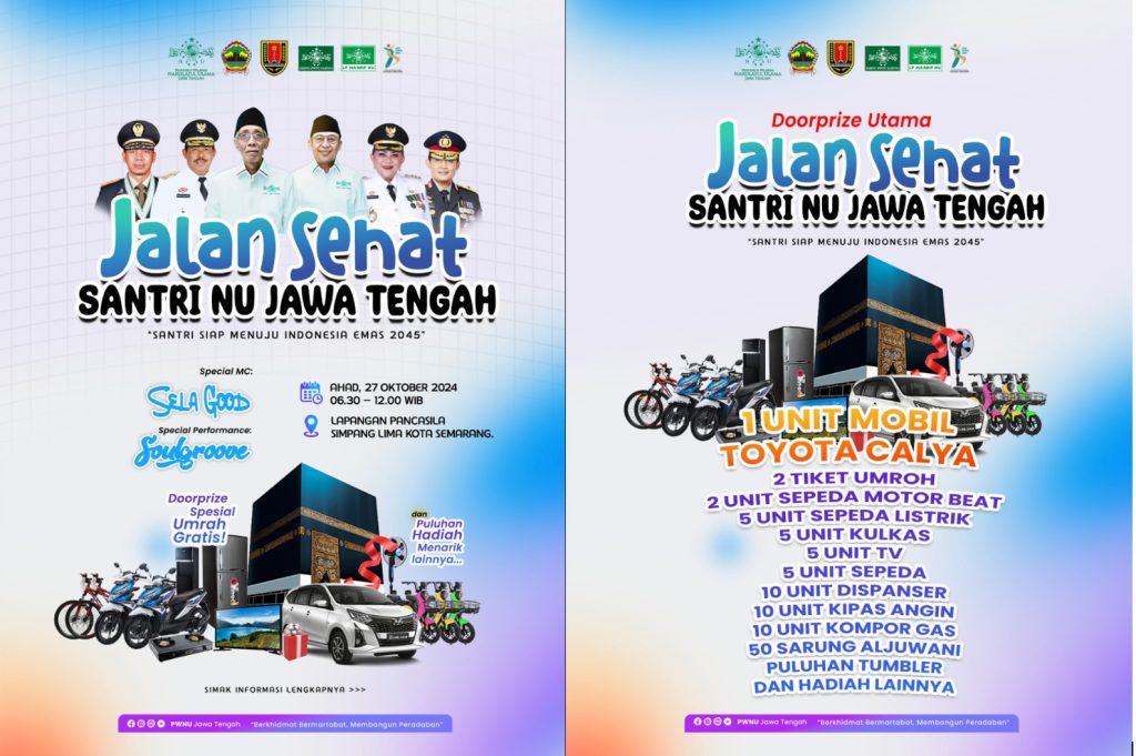 Ayo Ramaikan Jalan Sehat PWNU Jateng Berhadiah Mobil dan Umroh