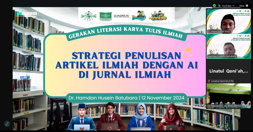 Diklat Gerakan Literasi Ma’arif, Dosen UIN Sebut AI Hanya Asisten Peneliti