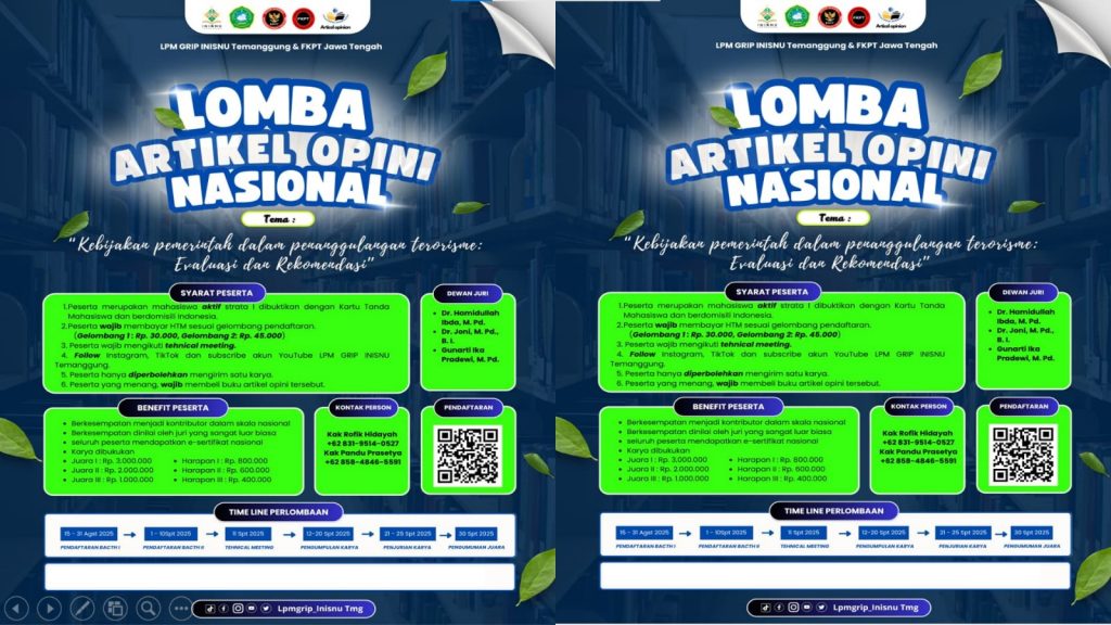 Ikut Ya, Lomba Artikel Nasional 2025 Bertema Penanggulangan Terorisme