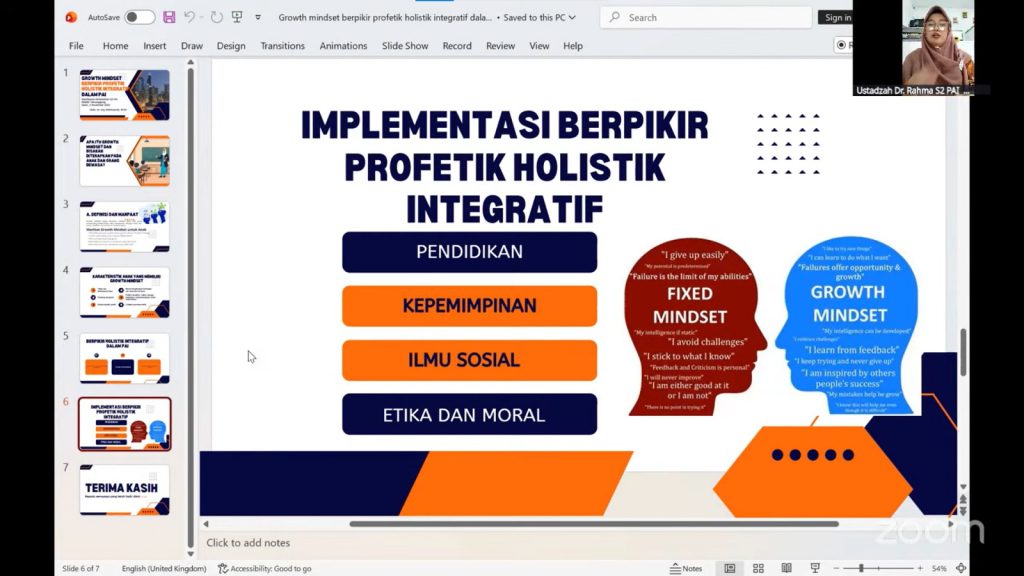 Kuatkan Growth Mindset dan Literasi Akademik melalui Pendekatan Profetik dan SLR