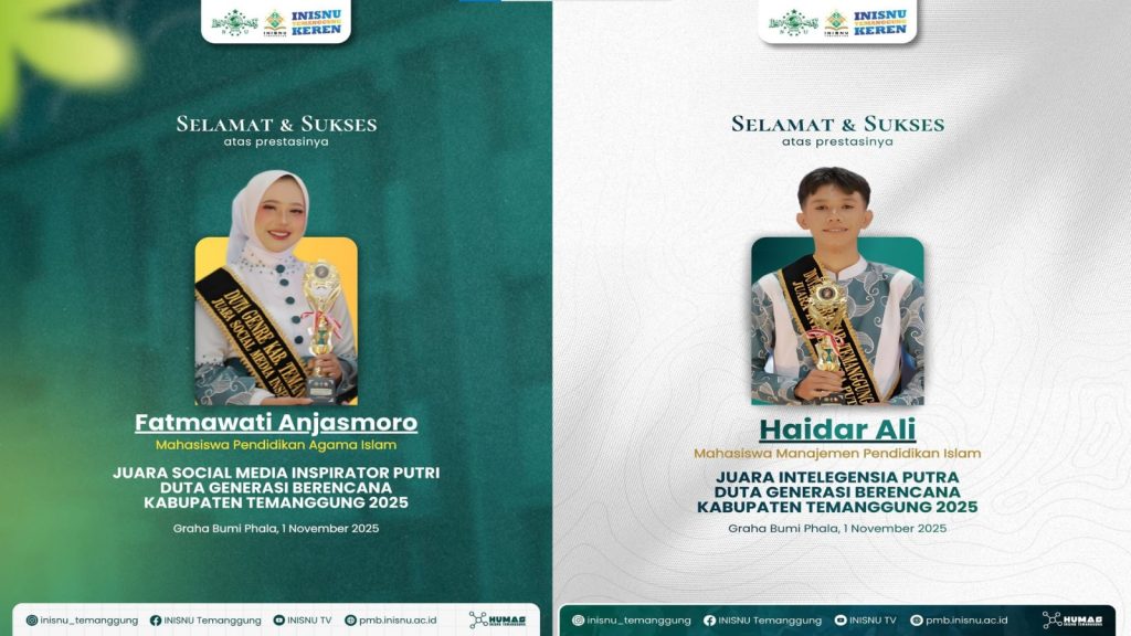 Mahasiswa PAI dan MPI INISNU Juarai Pemilihan Duta GenRe