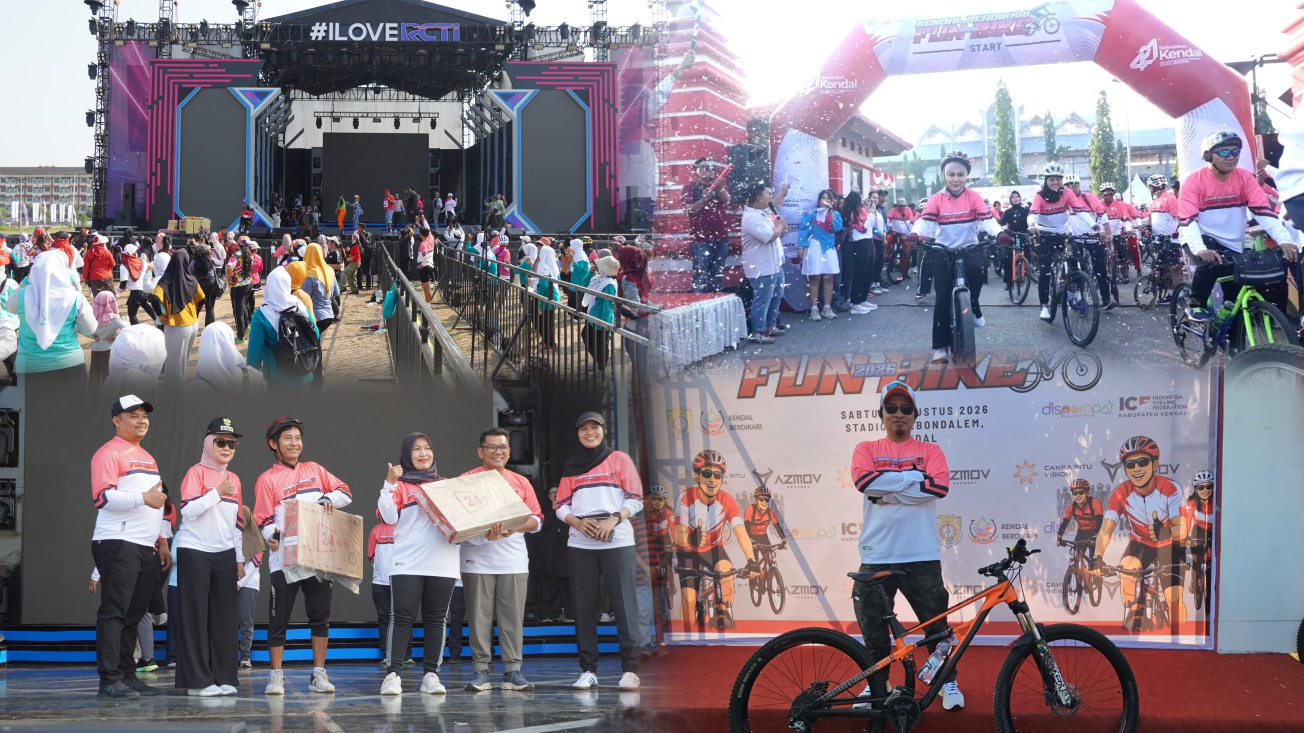 Meriahkan Hari Jadi ke 421 Tahun, Pemkab Kendal dan RCTI Gelar Fun Bike dan Senam Masal
